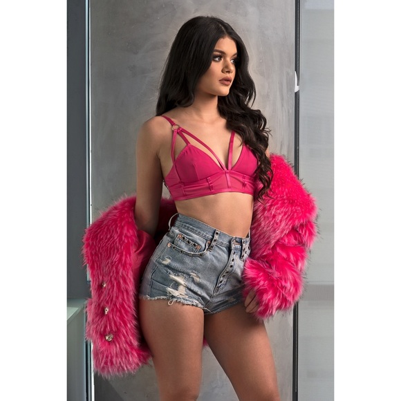 SOLD OUT Hot Pink Bralette Top - Picture 3 of 6